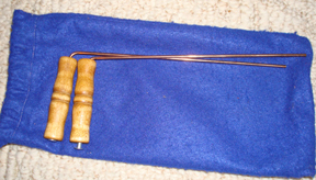 Wooden Handled Dowsing Rods with Bag